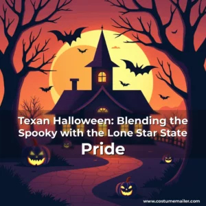 Artistic representation for Texan Halloween: Blending the Spooky with the Lone Star State Pride